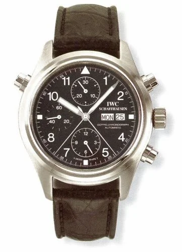 IWC Pilot's Watch Doppelchronograph Stainless Steel / Black / French / Strap IW3711-04 (IW371104)